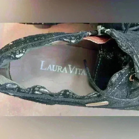 Laura Vida lace up bootie heels with metallic pattern Derbies ELCODIEO 231; 40 - Picture 8 of 10